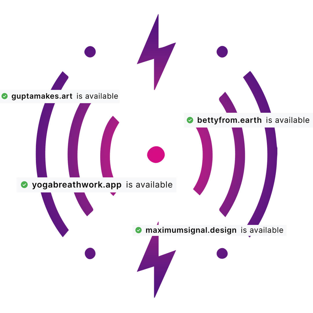 Transmitter Studios Signal Icon - showcasing domain names like betterfrom.earth